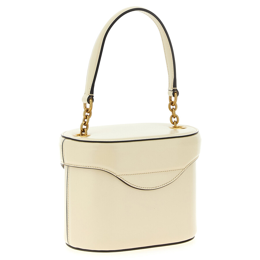 Valentino Garavani Ivory Leather Vlogo Signature Bucket Bag In Neutral