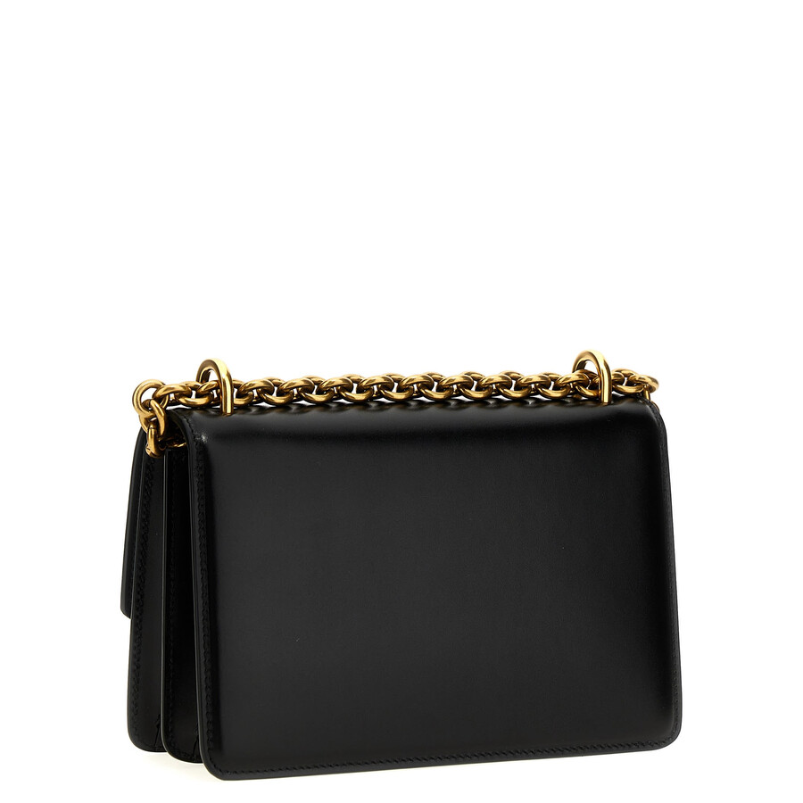 Valentino Small Leather Shoulder Bag With Adjustable Chain-link Strap In Black
