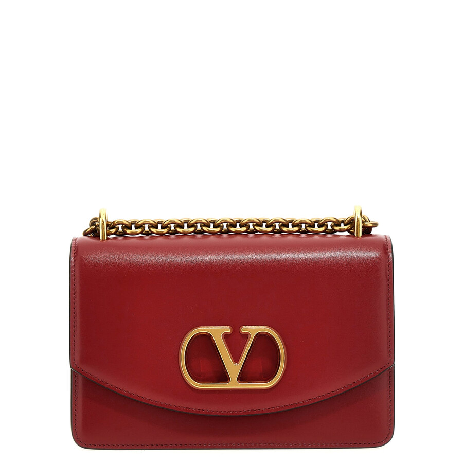 Valentino Garavani Garavani Vain Small Shoulder Bag In Shiny Calfskin Woman Rosso Valentino Uni