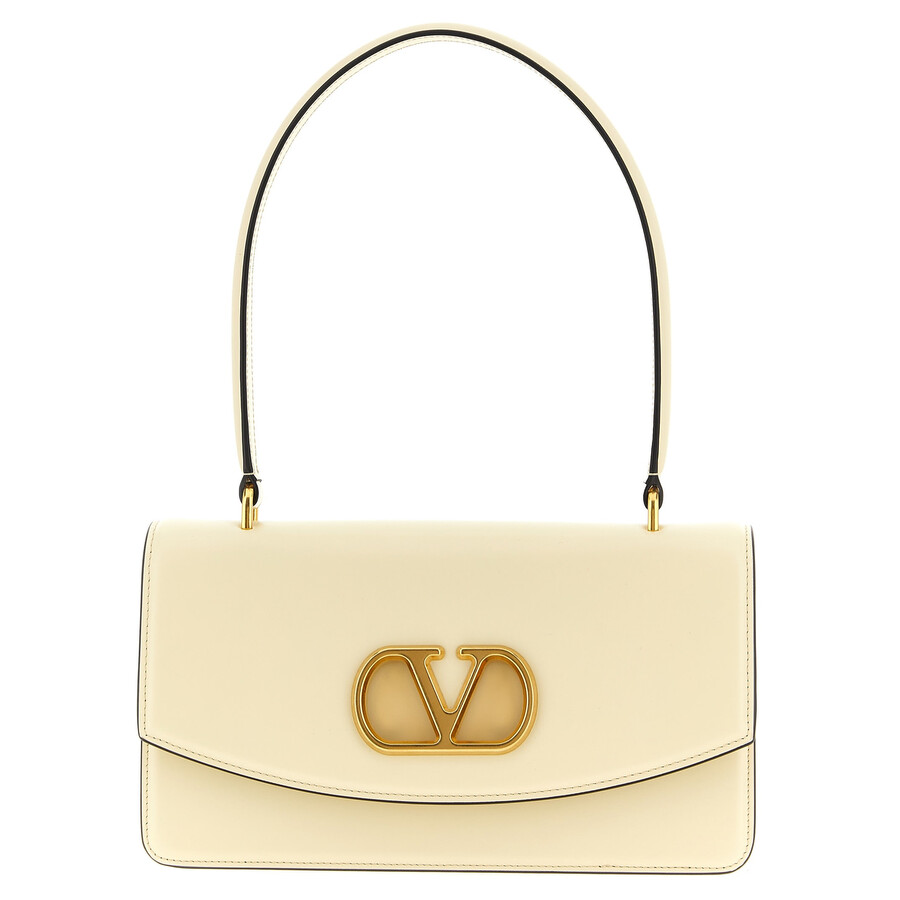 Valentino Garavani  Garavani Vain Bag With Handle In Shiny Calfskin Woman Butter Uni In Neutral