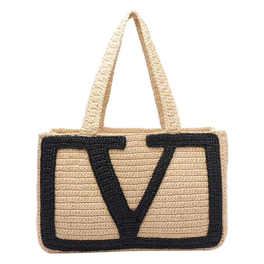 Valentino Garavani Viva Superstar Crochet Tote Bag In Sand