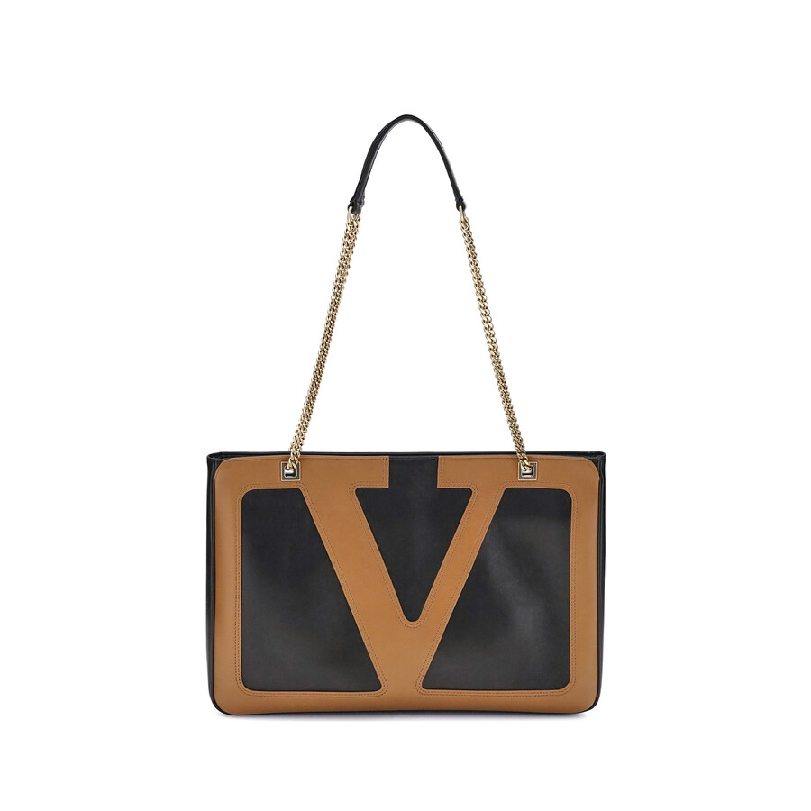 Valentino Superstar Rectangular Chain Handle Shoulder Bag In Black