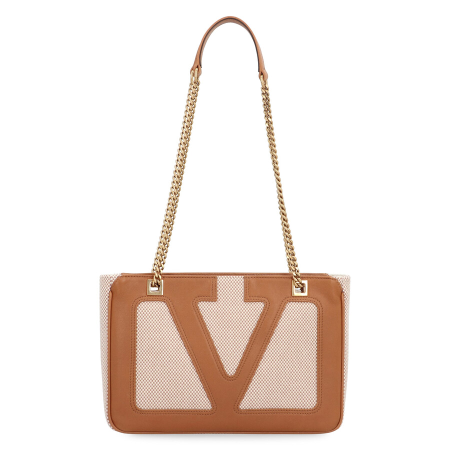 Valentino Large Canvas And Leather Viva Superstar Tote Bag In Multi