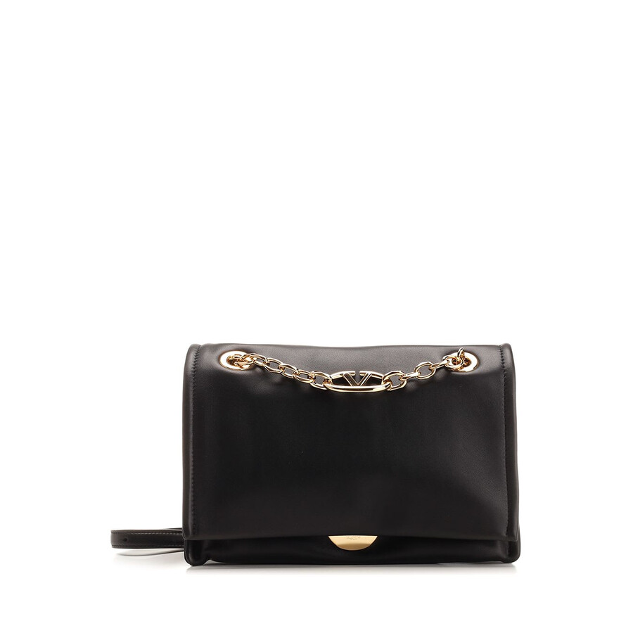 Valentino Garavani Vlogo Chain Shoulder Bag In Black