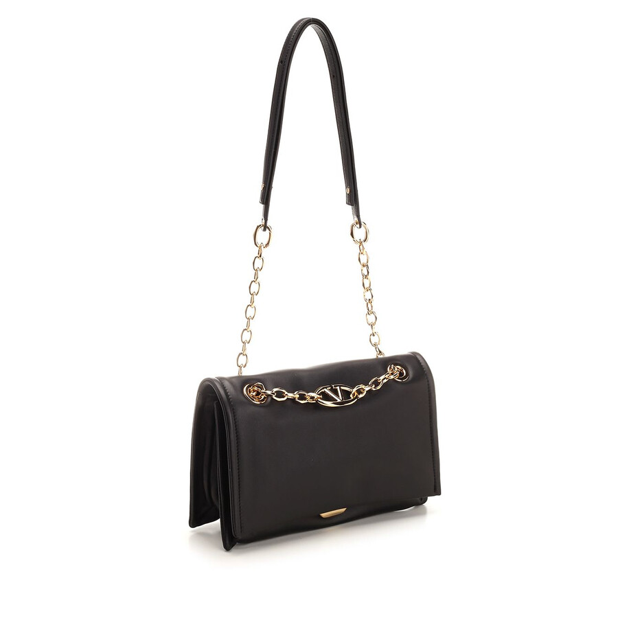 Valentino Garavani Vlogo Chain Shoulder Bag In Black