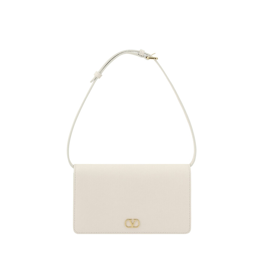 Valentino Garavani Vlogo Shoulder Bag In White