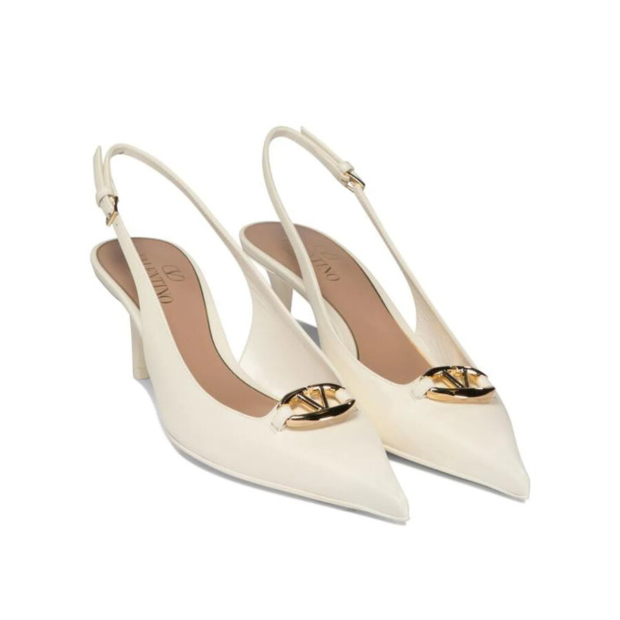 Valentino Garavani Vlogo The Bold Edition Slingbacks In White