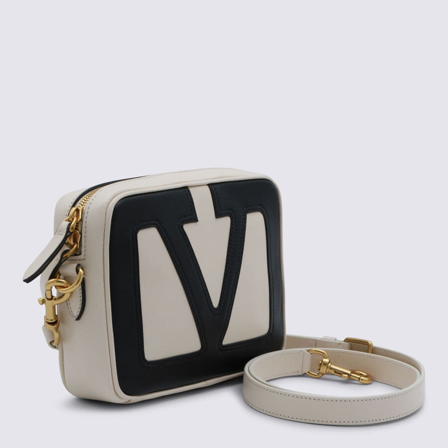 Valentino Garavani White And Black Leather Viva Superstar Crossbody Bag In Multi