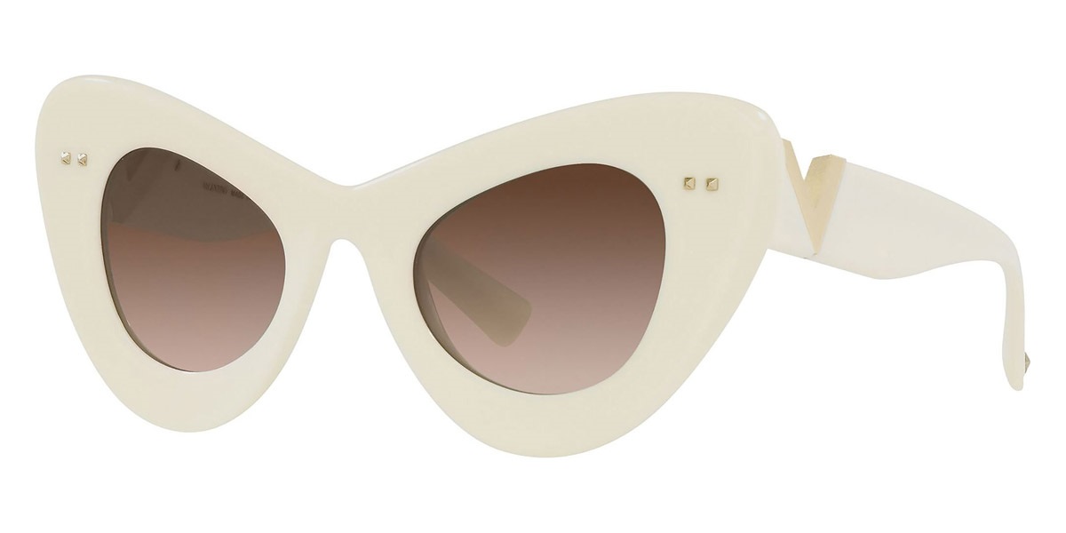 VALENTINO-  VA4090 5118/13 Women Ivory Cat Eye Sunglasses 46/24/140 Valentino Garavani Gradient Brown Cat Eye Ladies Sunglasses  main image 4