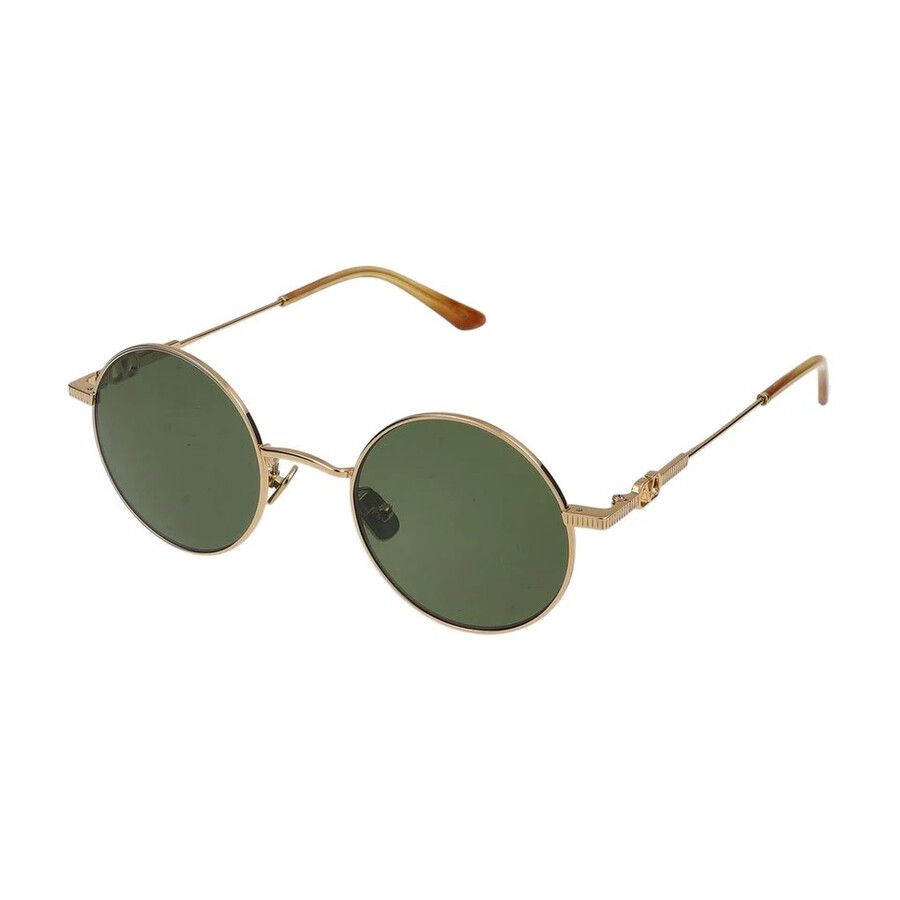 Valentino Green Rectangular Unisex Sunglasses Vls-173 B 48 In Gold