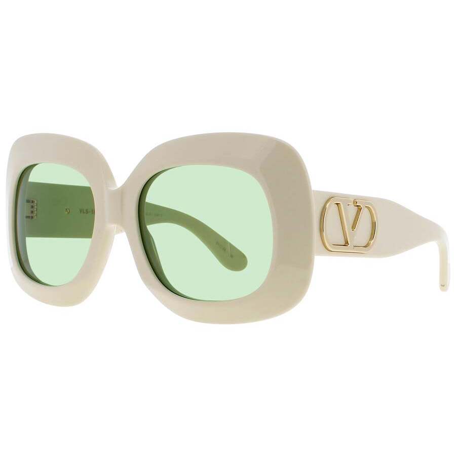 Valentino Ladies Green Rectangular Sunglasses Vls180b In ["green"]