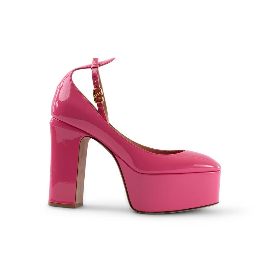 VALENTINO ヴァレンティノ Garavani With Heel 38 Valentino V Logo 80 High Heels in Burgundy - E-SEVEN STORE