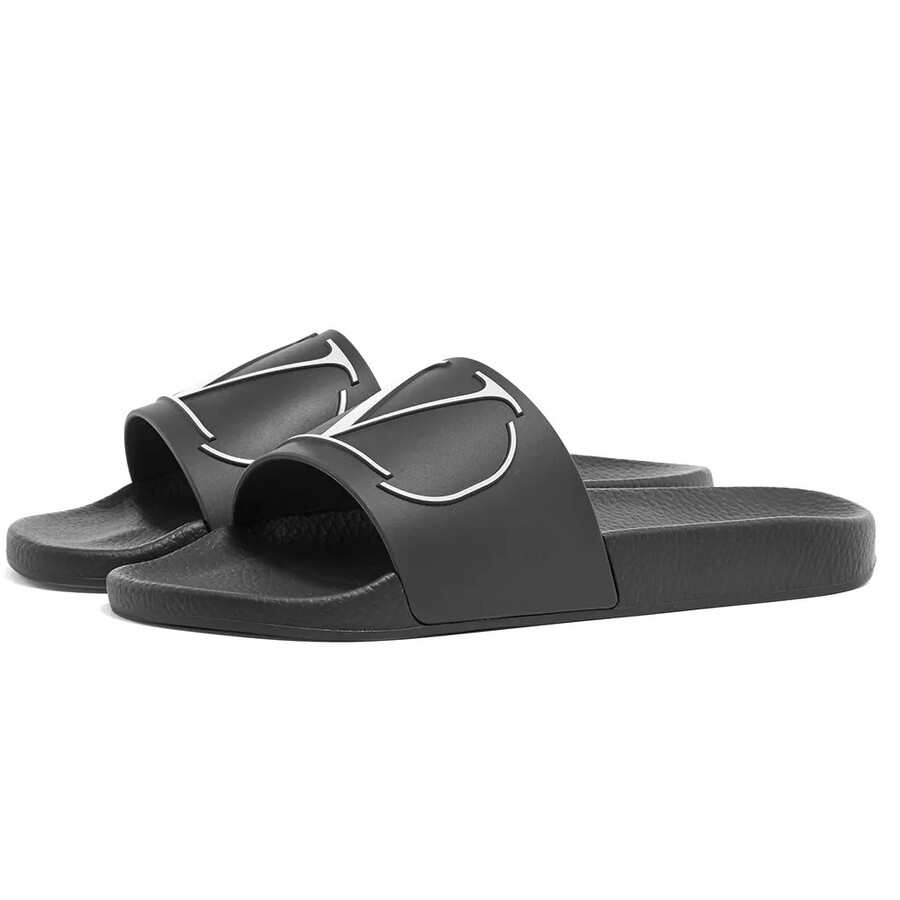 VIP【関税送料無料】希少 Valentino Garavani Pool Slippers Valentino Garavani Slippers and Clogs Men Rubber Black | B