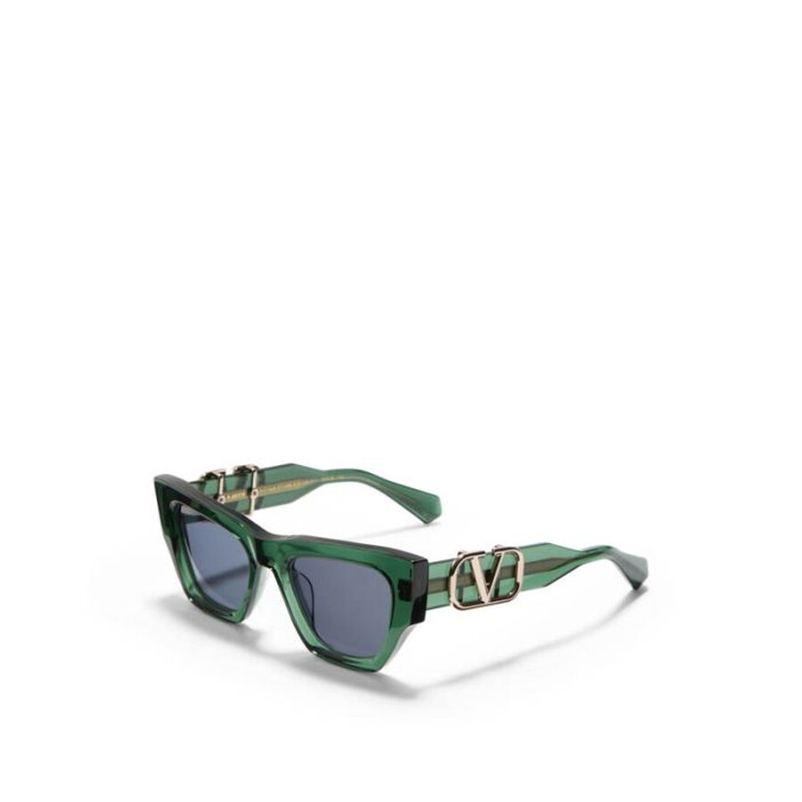 Valentino Sette Grey Cat Eye Ladies Sunglasses Vls-166 D 52 In Green