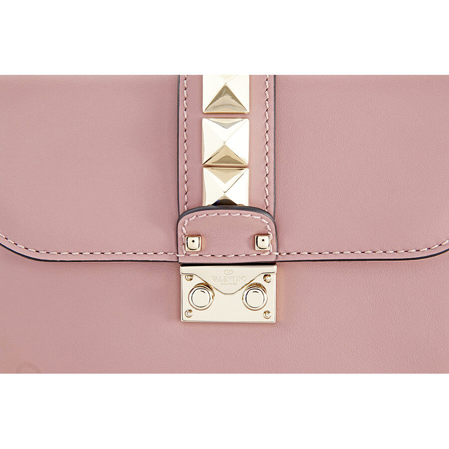 Valentino Small Glam Lock Shoulder Bag Lipstick Pink Valentino