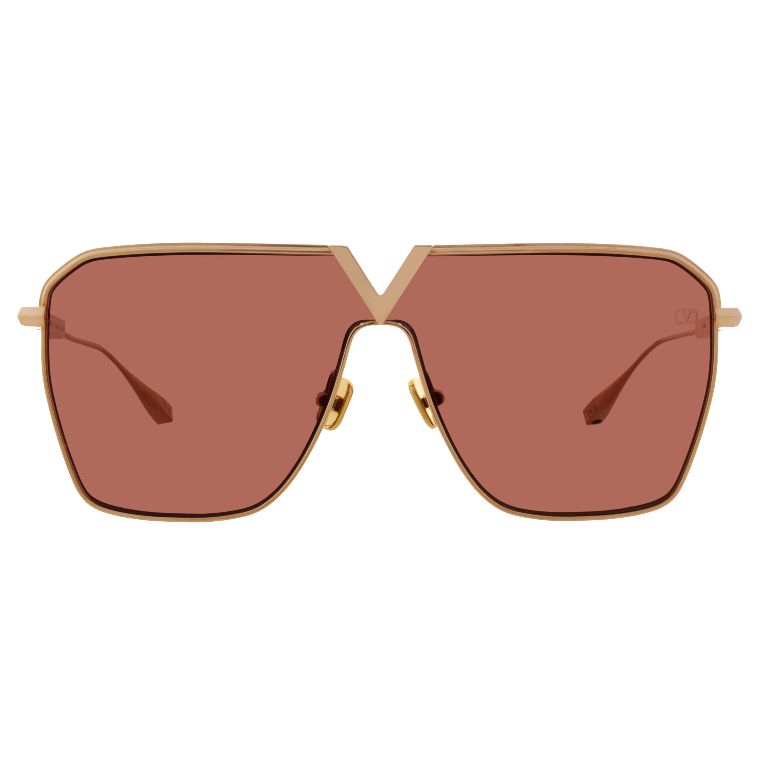 Valentino Garavani V - GOLDSHIELD Dark Brown Pilot Unisex