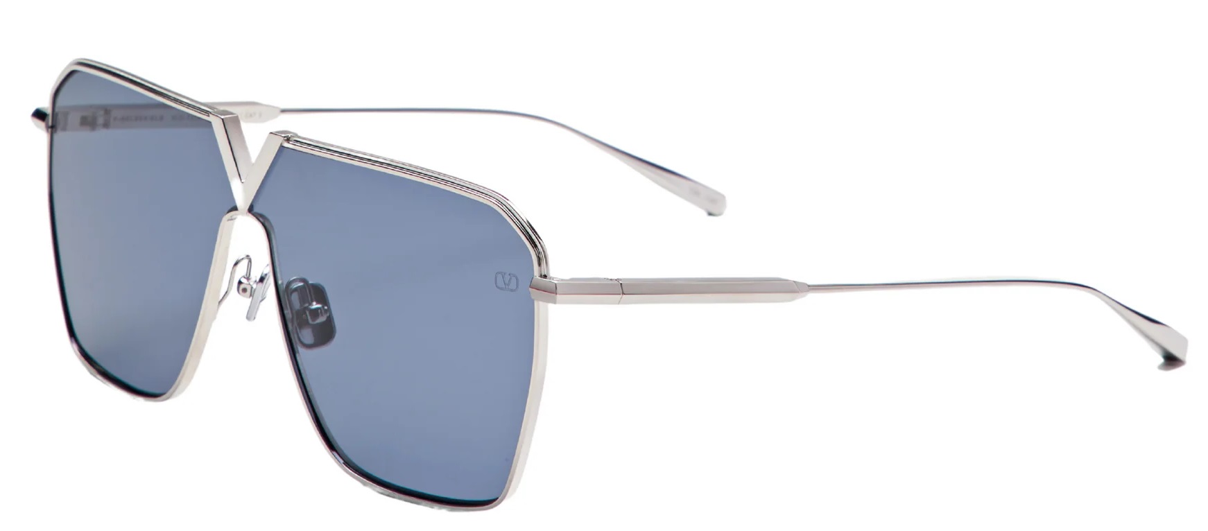 Valentino Garavani V - GOLDSHIELD Grey Pilot Unisex Sunglasses VLS