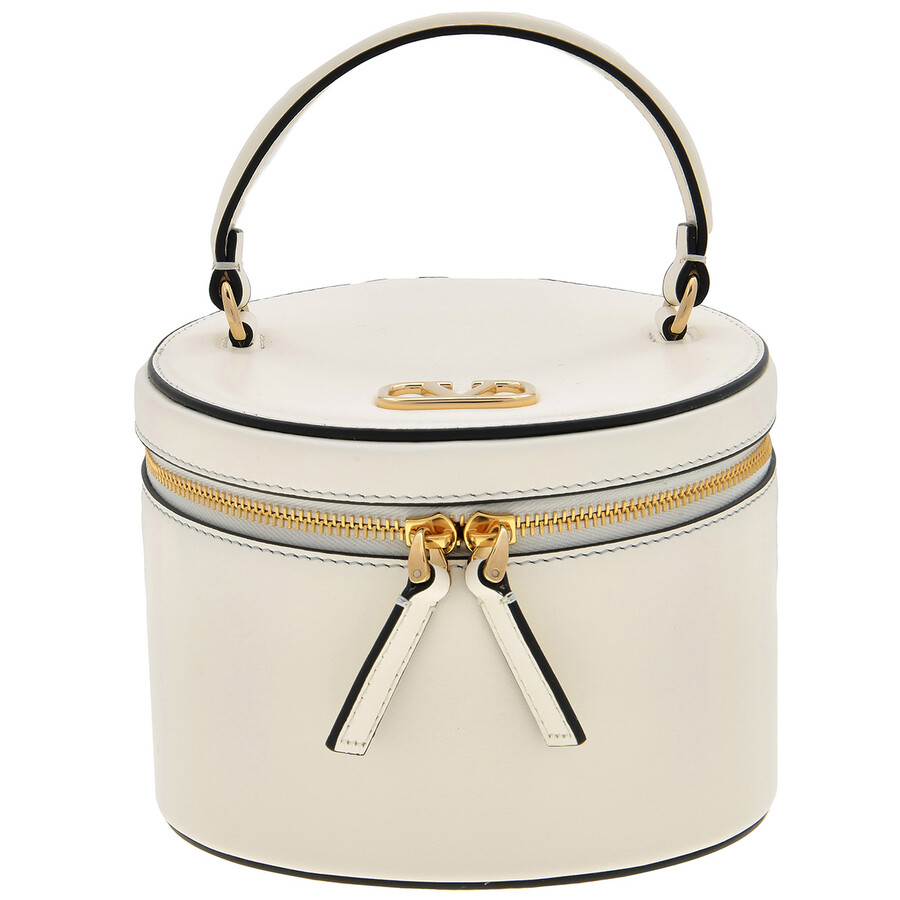 Valentino V Logo Signature Leather Vanity Case