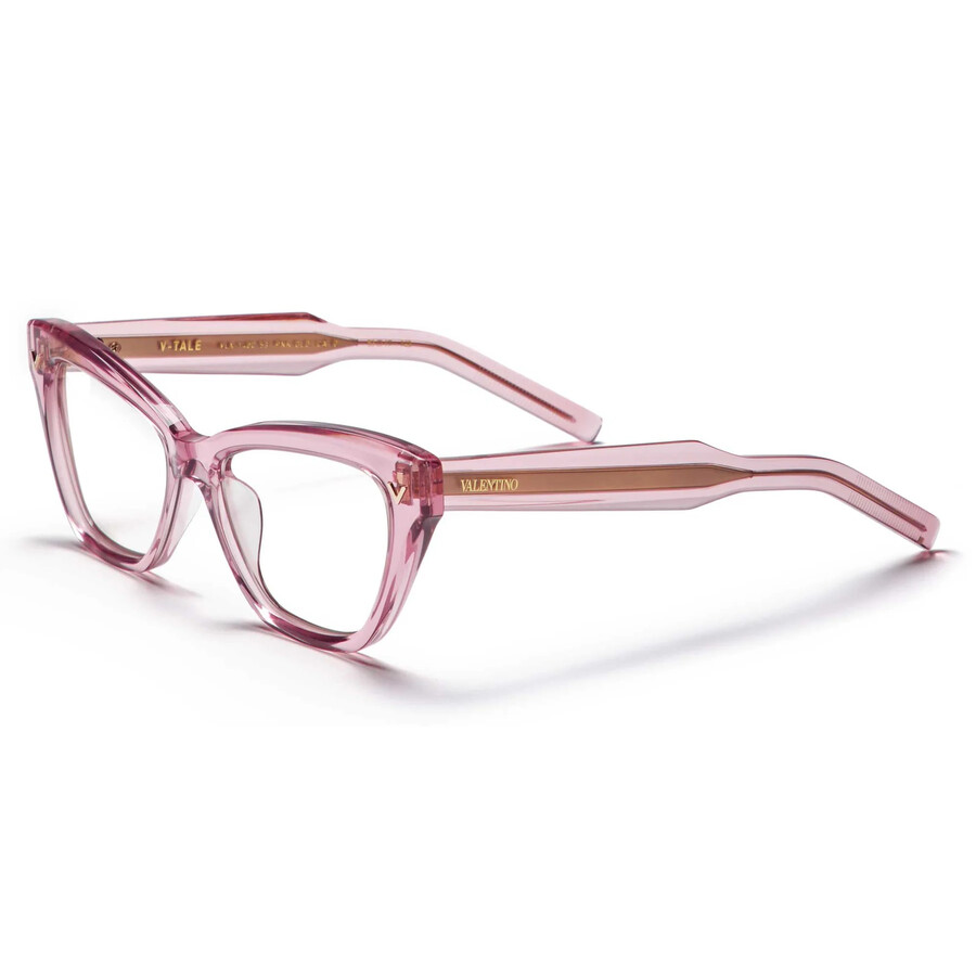 Valentino Garavani Valentino V-tale Demo Cat Eye Ladies Eyeglasses Vlx-140 C 53 In Pink