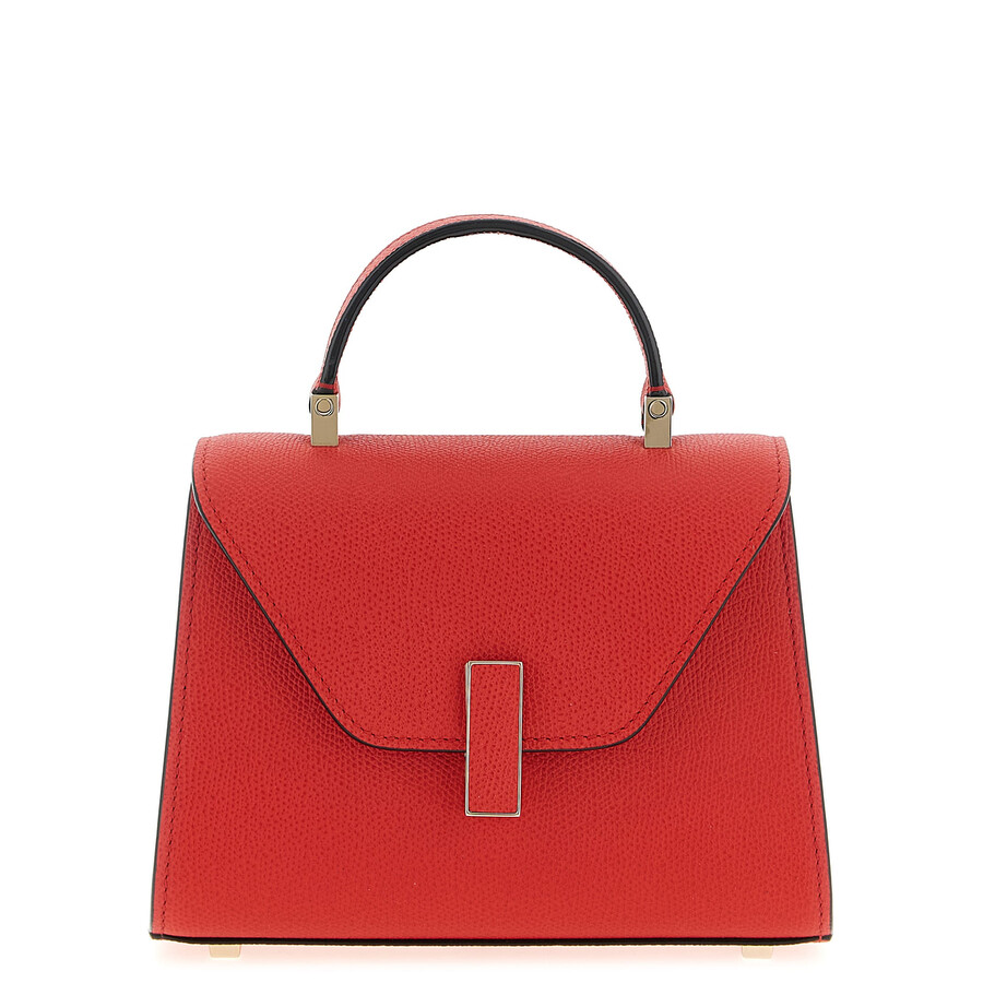 Valextra Iside Mini Textured-leather Tote In Red