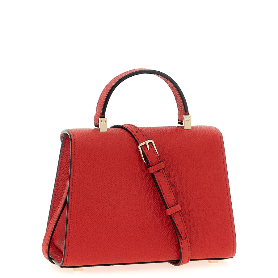 Valextra Iside Mini Textured-leather Tote In Red