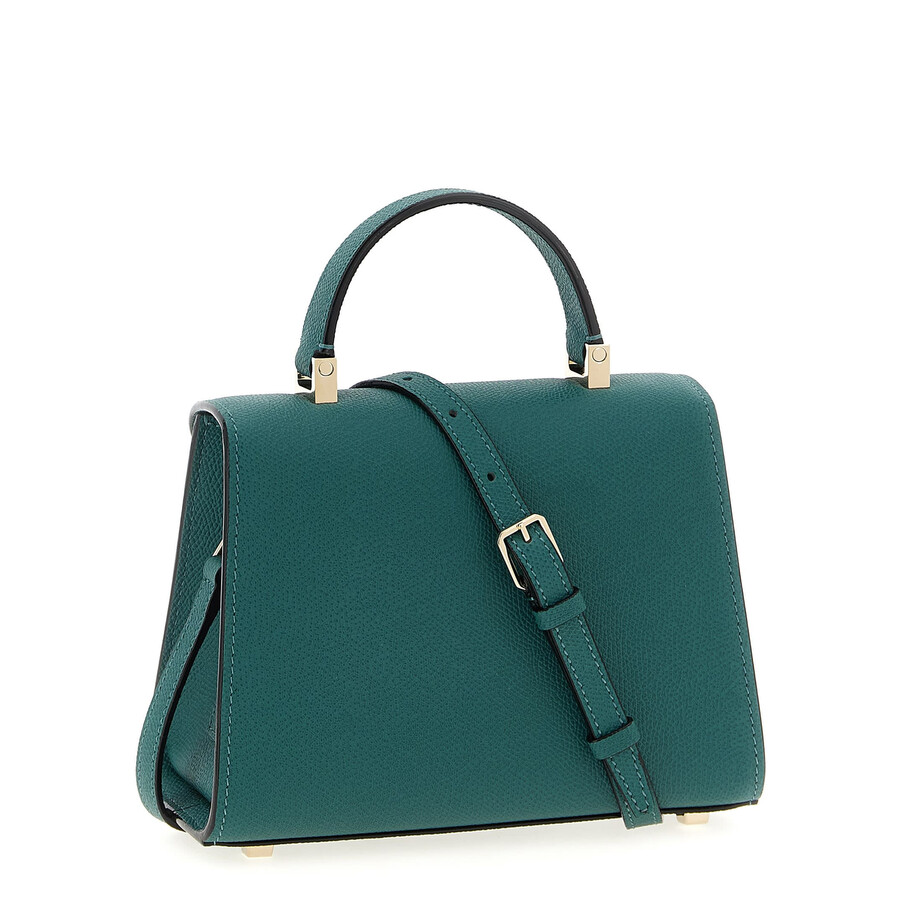 Valextra Iside Micro Leather Handbag In Green
