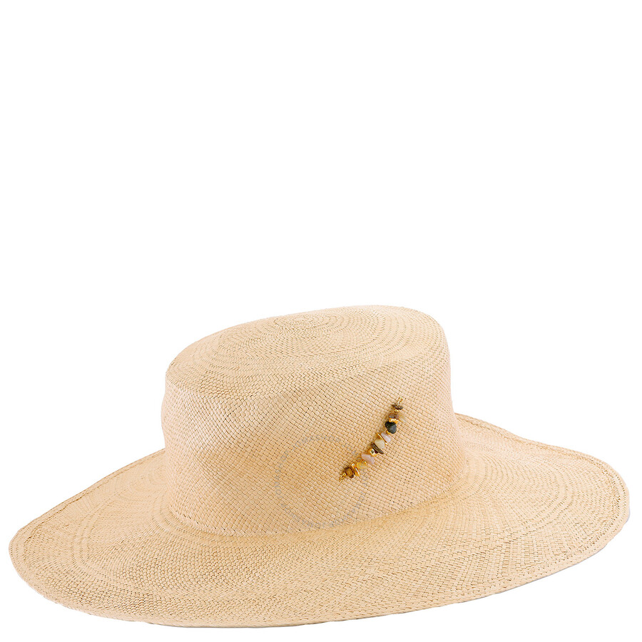 Van Palma Alba Straw Large Brim Hat In Beige