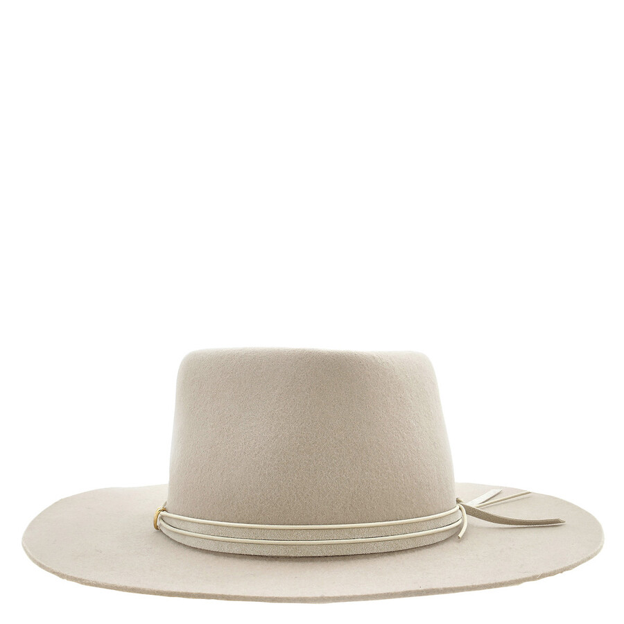 Van Palma India Wool Felt Fedora Hat In Ivory In White
