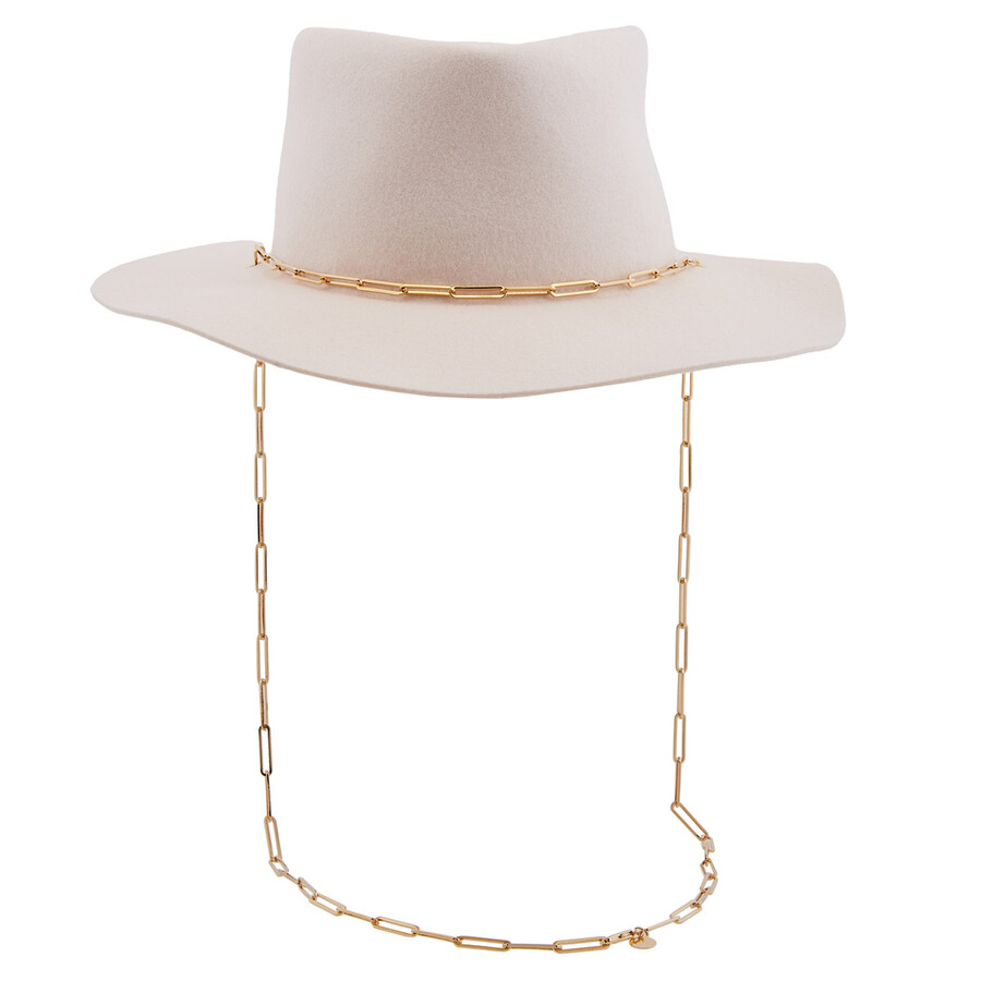 Ladies White Ulysse Bi-Chain Hat