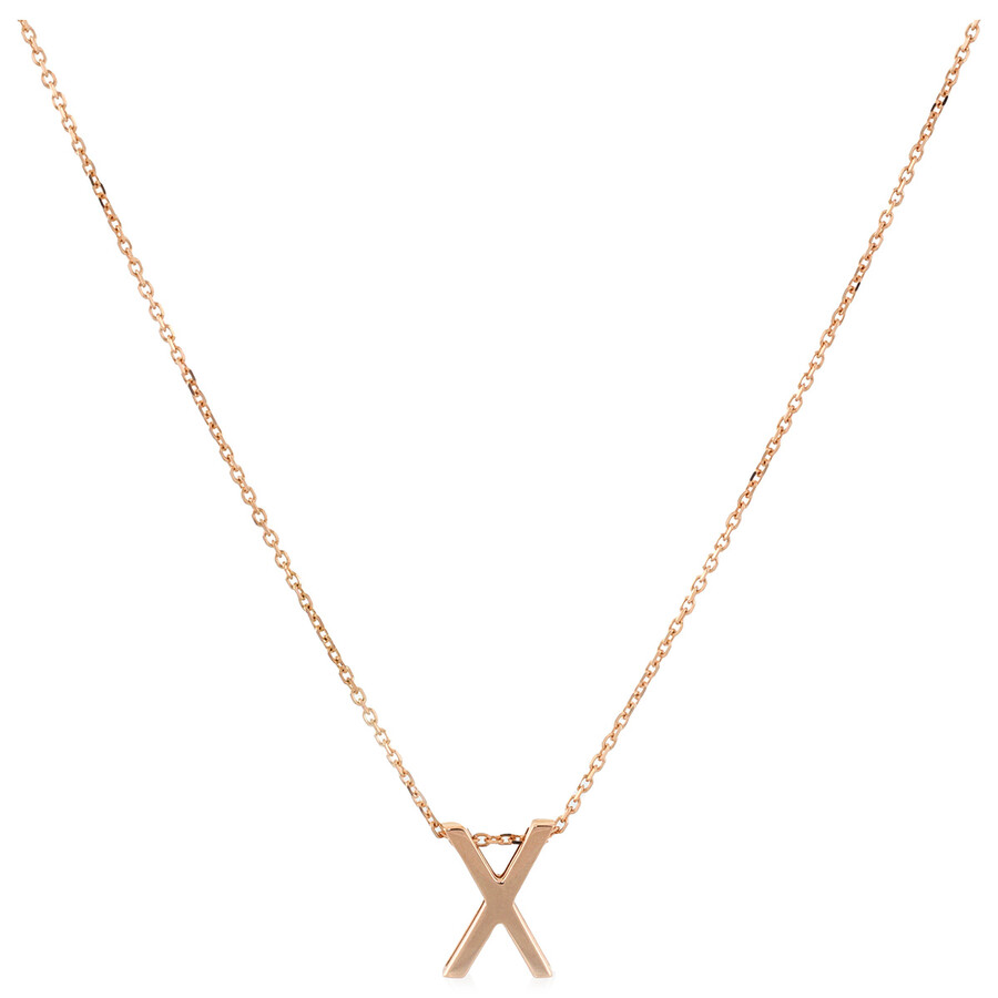 Vanrycke Abecedaire Rose Gold Letter X Necklace In Pink/rose Gold Tone/gold Tone