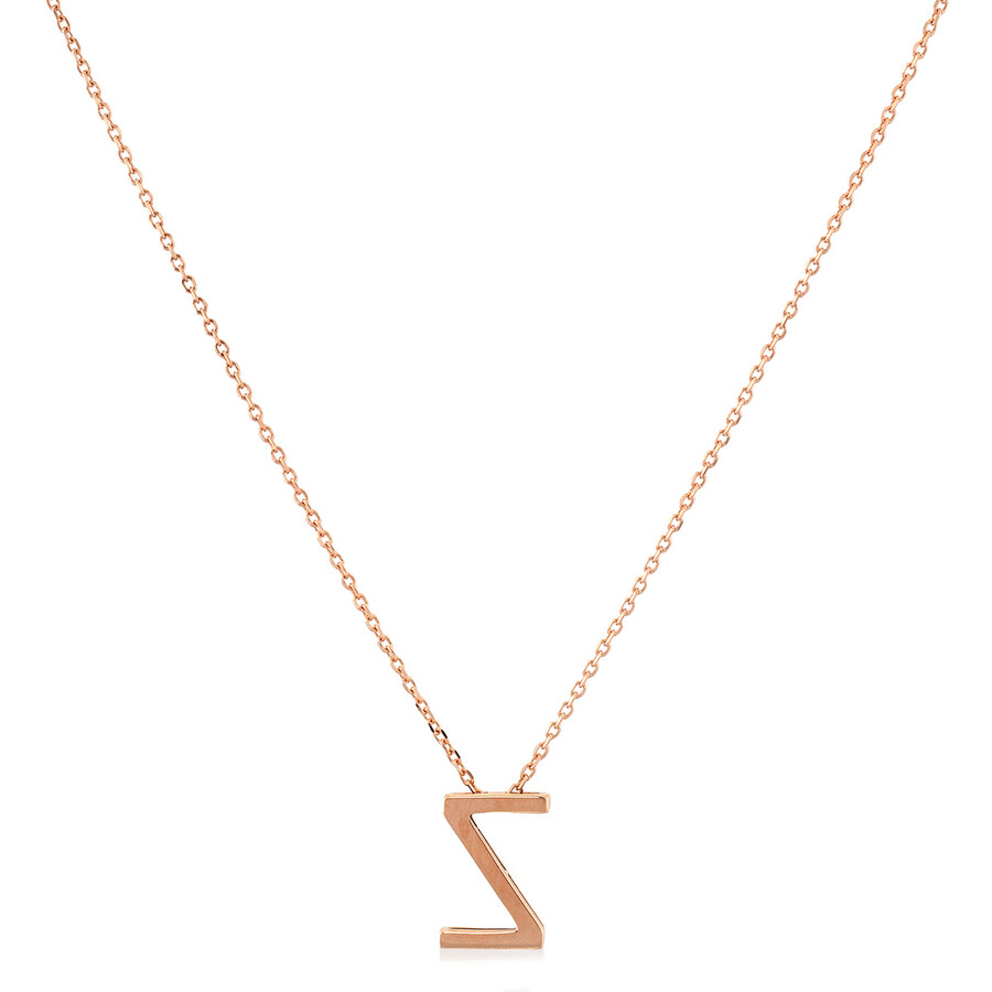 Vanrycke Abecedaire Rose Gold Letter Z Necklace In Pink/rose Gold Tone/gold Tone