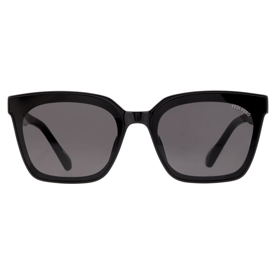 Vedi Vero Dark Grey Square Unisex Sunglasses Vvci18 Blk 65