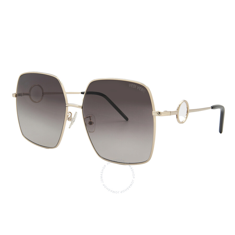 Vedi Vero Grey Oversized Ladies Sunglasses Vva31/brg62-16-145 In Yellow