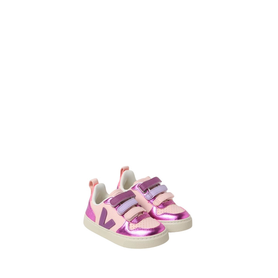 Veja Girls V-10 Velcro Leather Sneakers