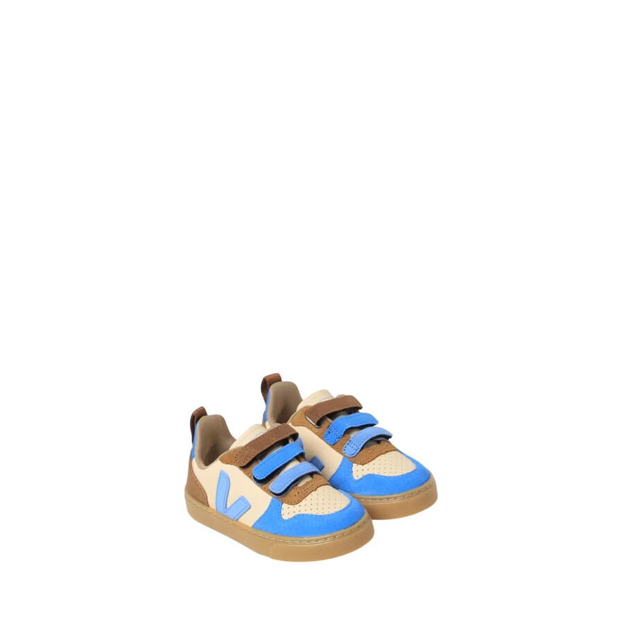 Veja Kids V-10 Chromefree Velcro Sneakers In Blue