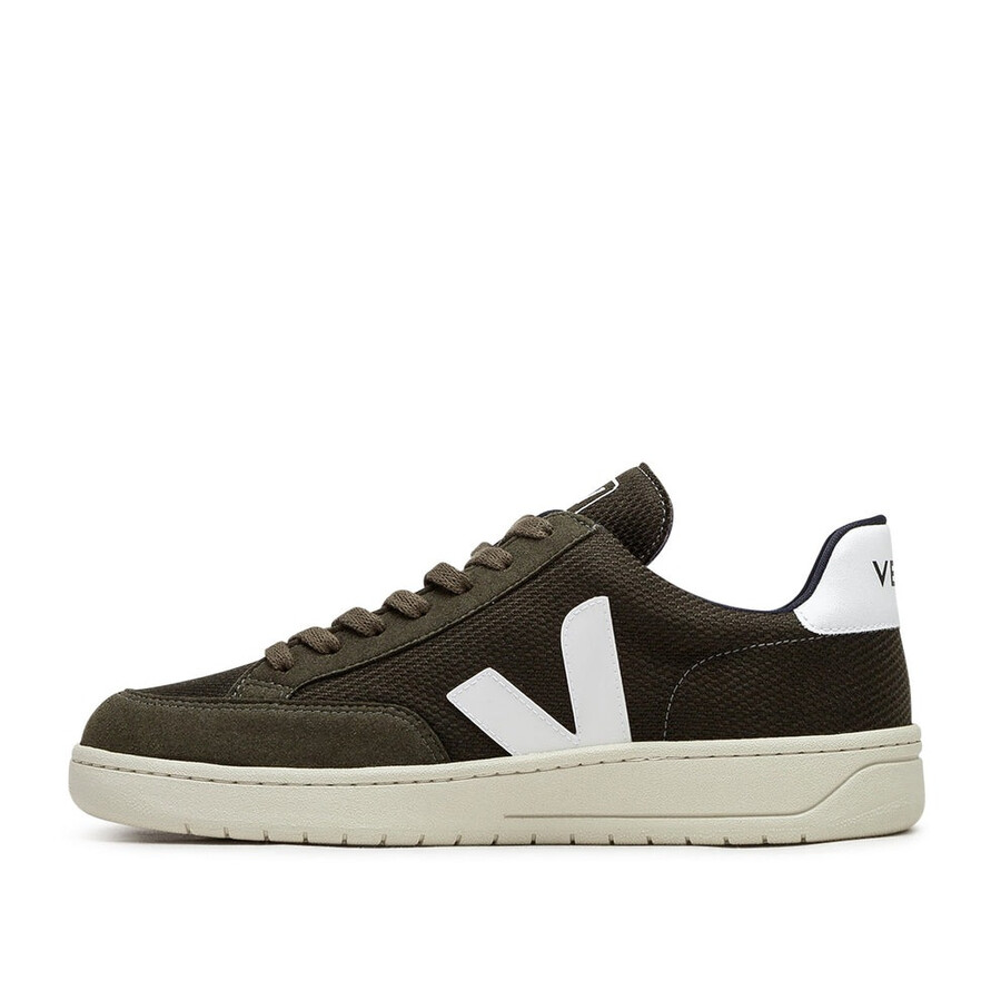Veja V-12 Vegan B-mesh Olive White Sneakers In Multi