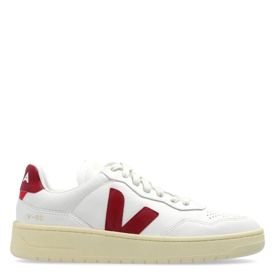 Veja V-90 Leather Sneakers In White