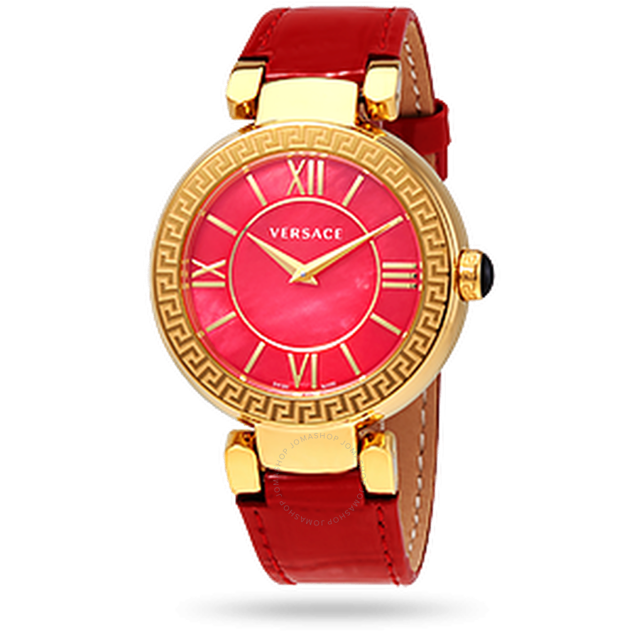 Versace Leda Red Dial Ladies Watch VNC190017 Versace Watches