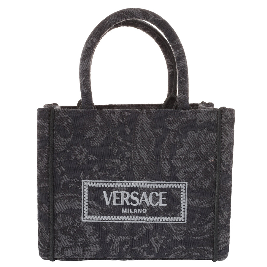Versace Barocco Athena Tote Bag In Gold Tone/black