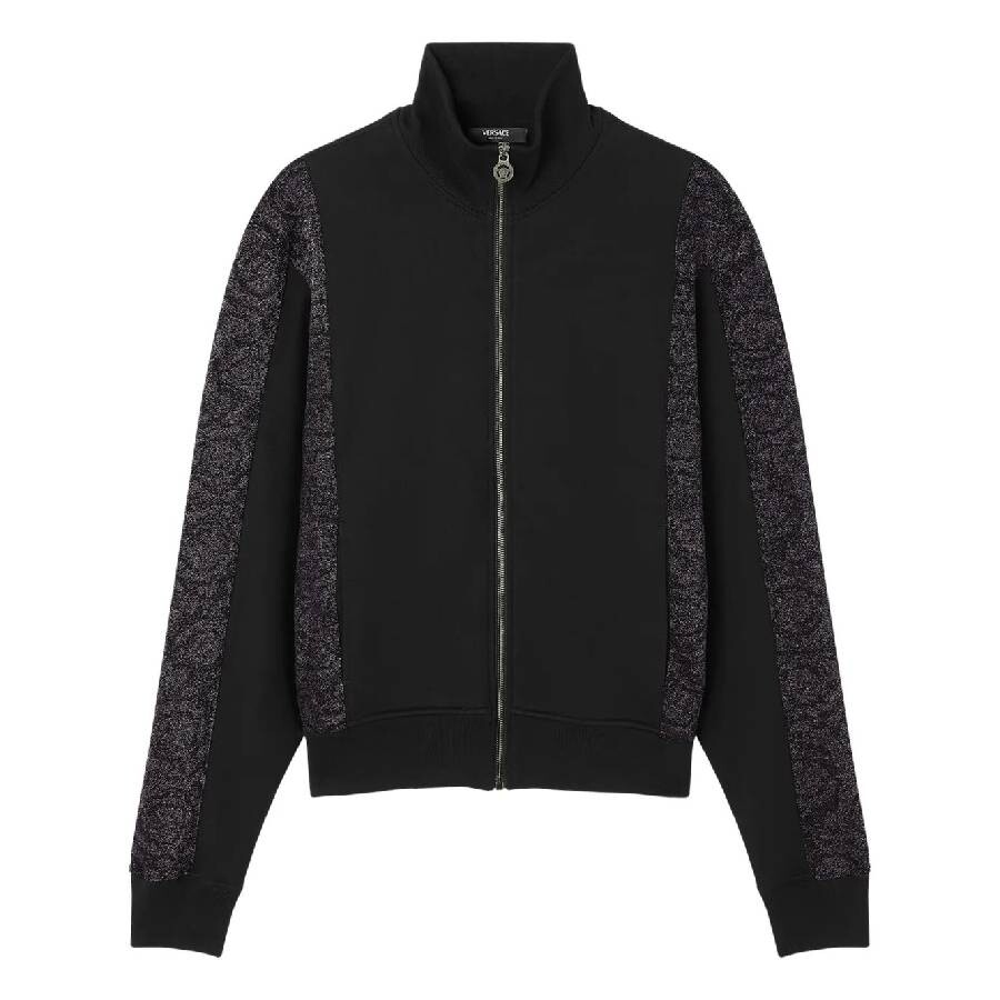 Barocco Jacquard Lurex Zip Sweatshirt