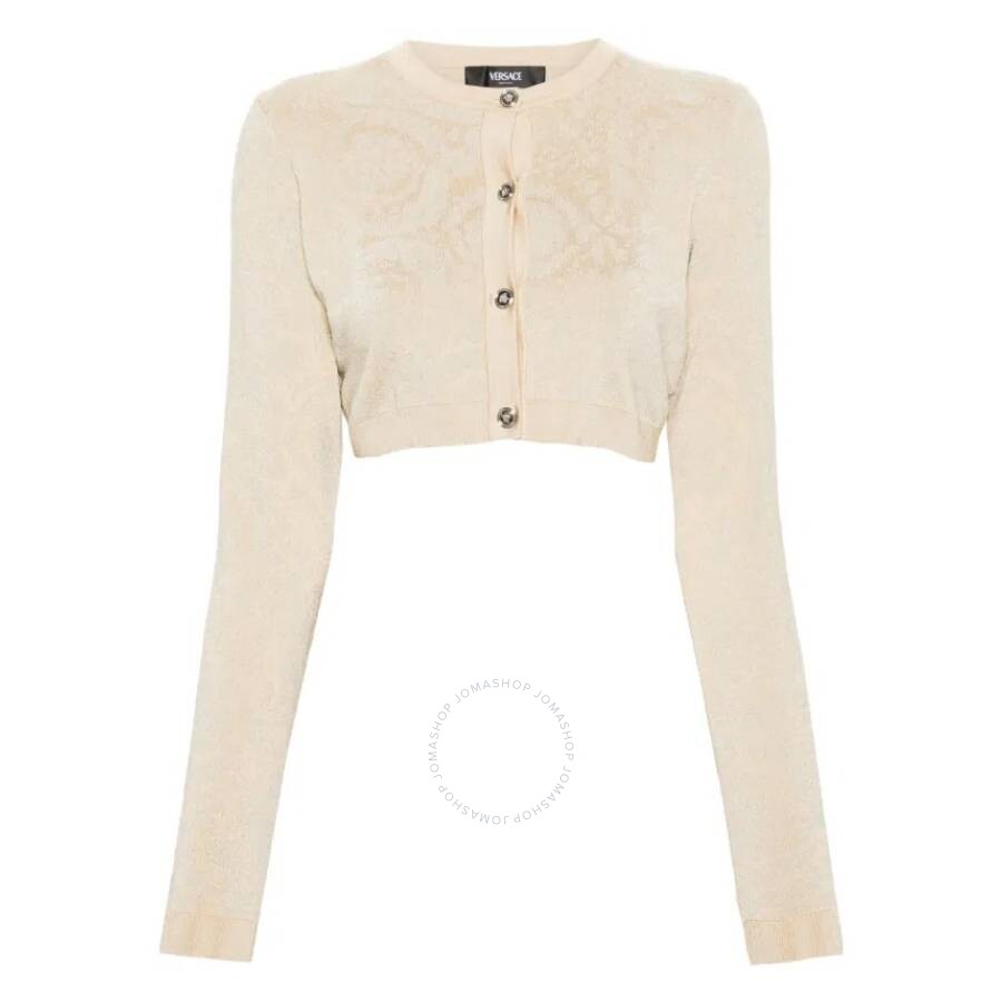 Versace Barocco Texture Cropped Cardigan