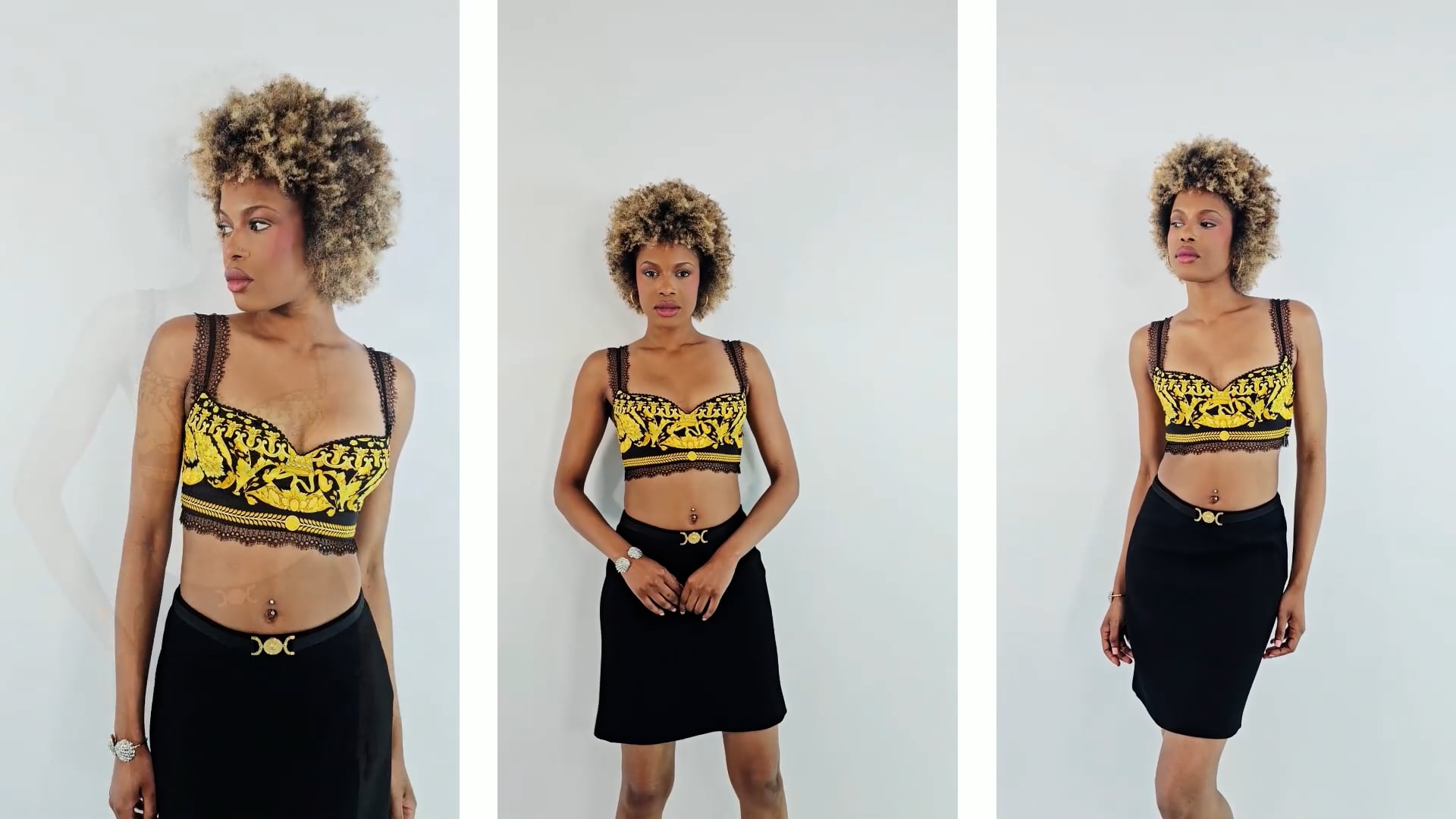 Versace Barocco Printed Bralette Top, Brand Size 38 ( US Size 2