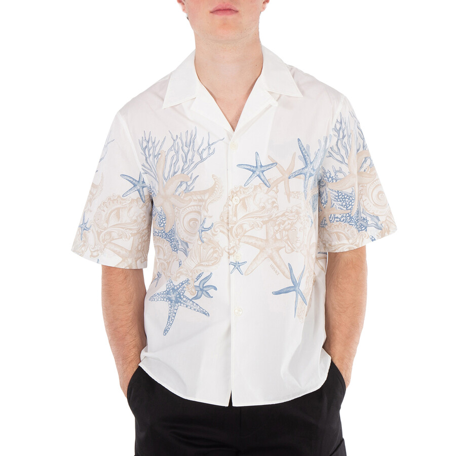 Barocco Sea Print Cotton Poplin Shirt