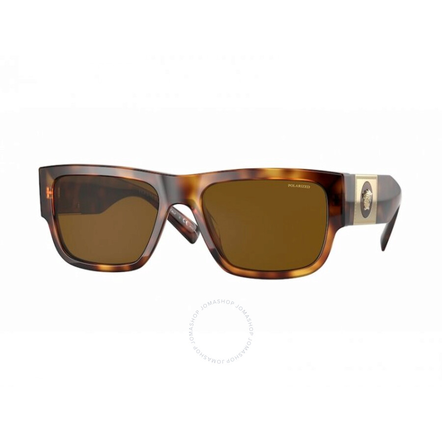 Versace Brown Rectangular Men's Sunglasses VE4406 521783 56