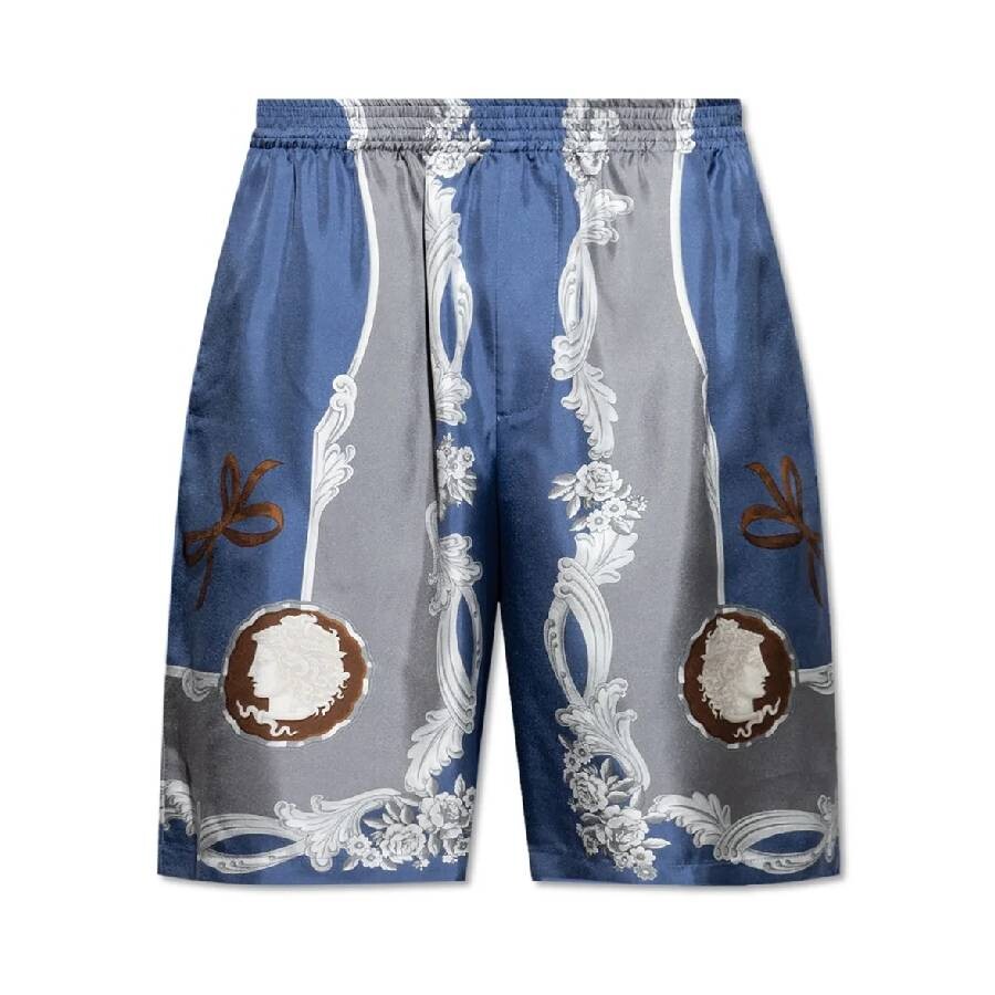 Cameo Print Elasticated Waistband Silk Shorts