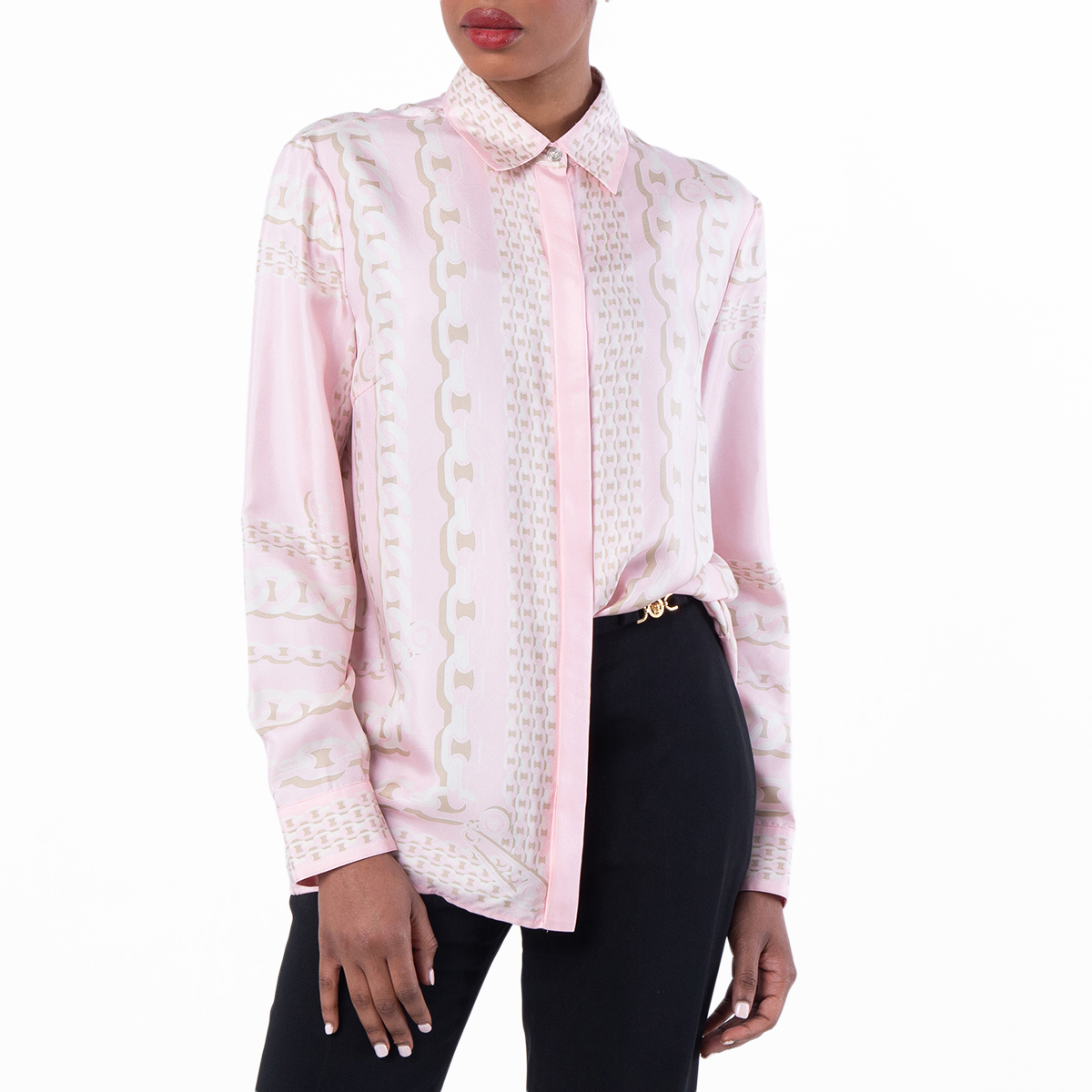 Versace Classic Treasure Silk Shirt, Brand Size 44 ( US Size 8