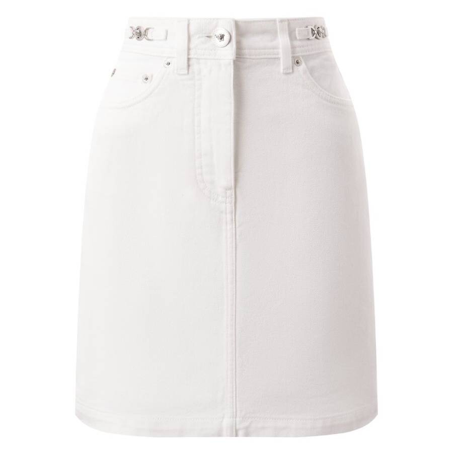 Cotton Denim A-Line Skirt
