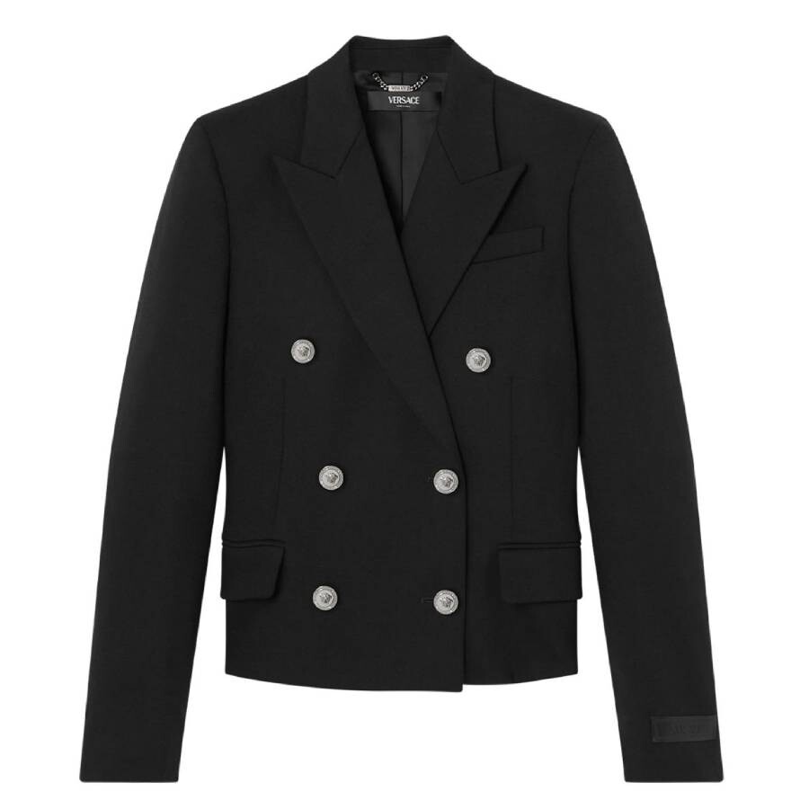 Crop Double-Breasted Wool Blazer