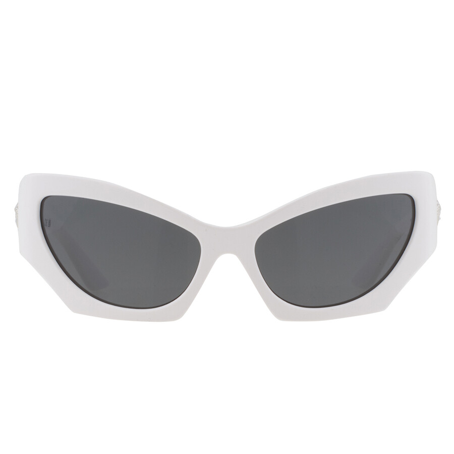 Shop Versace Dark Grey Cat Eye Ladies Sunglasses Ve4450 314/87 60 In Dark / Grey / White