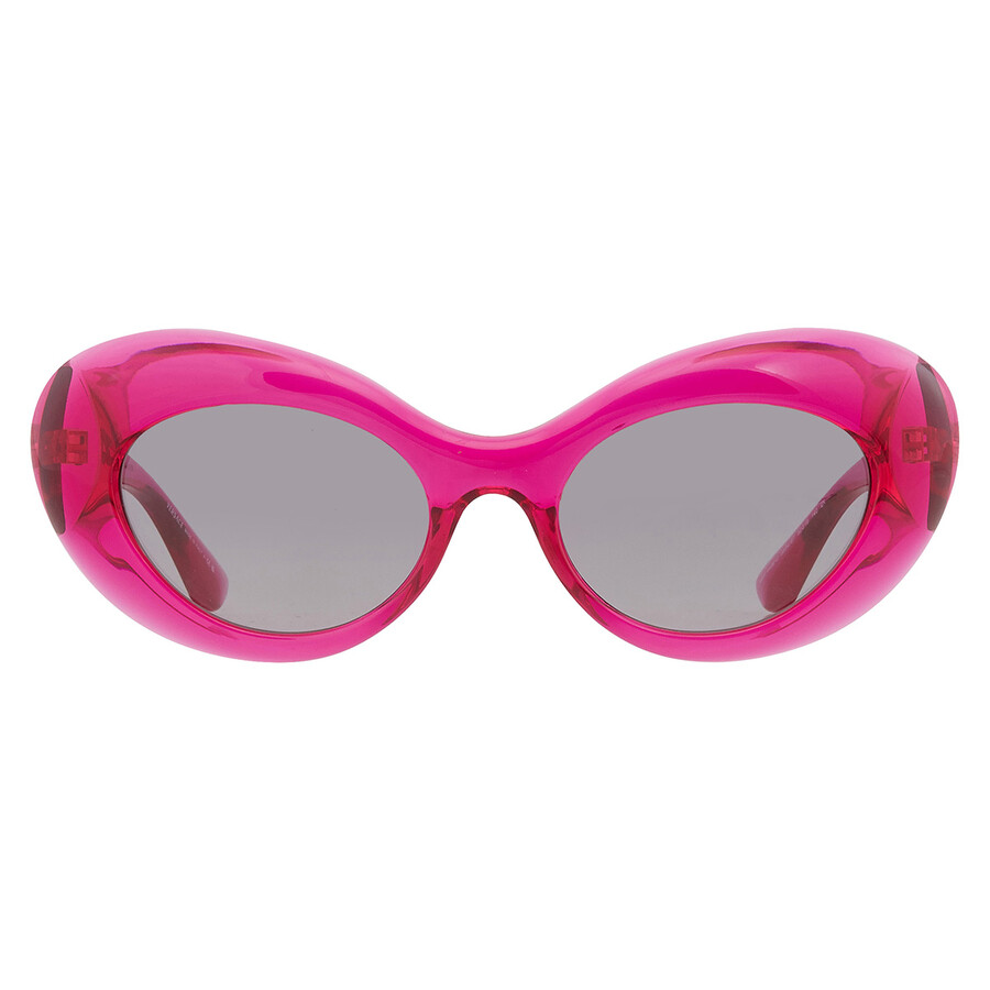 Versace La Medusa Oval-frame Sunglasses In Dark / Grey / Ink / Pink